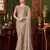 light brown heavy chiffon silk blend saree with embroidery with unstitched blouse
