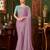 purple heavy chiffon silk blend saree with embroidery with unstitched blouse