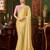 yellow heavy chiffon silk blend saree with embroidery with unstitched blouse