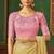 yellow heavy chiffon silk blend saree with embroidery with unstitched blouse
