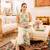 Ivory Sleeveless Georgette Kurti Pant Dupatta Set Embroidered Salwar Suit Festival Wear Dress
