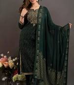 Green embroidered Kurti Pant Set 