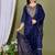 Blue embroidered Kurti Pant Set