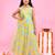 Yellow printed chiffon anarkali