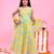 Yellow printed chiffon anarkali