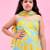 Yellow printed chiffon anarkali