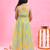 Yellow printed chiffon anarkali