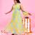 Yellow printed chiffon anarkali