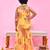 Yellow printed georgette sharara set