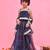 Blue embroidered chiffon lehenga set