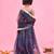 Blue embroidered chiffon lehenga set