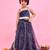Blue embroidered chiffon lehenga set