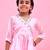 Pink embroidered satin georgette sharara set