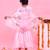 Pink embroidered satin georgette sharara set