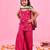 Pink plain crepe silk sharara set