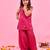 Pink plain crepe silk sharara set