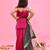Pink plain crepe silk sharara set