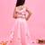 Pink printed organza lehenga set
