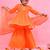 Orange plain cotton silk sharara set