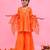 Orange plain cotton silk sharara set