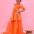 Orange plain cotton silk sharara set