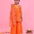 Orange plain cotton silk sharara set