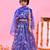 Blue printed chanderi lehenga set
