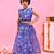 Blue printed chanderi lehenga set