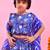 Blue printed chanderi lehenga set