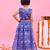 Blue printed chanderi lehenga set