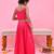 Magenta printed cotton silk lehenga set