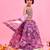 Purple printed chanderi lehenga set