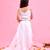 White printed organza lehenga set