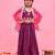 Purple printed cotton silk lehenga set