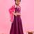 Purple printed cotton silk lehenga set