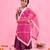 Purple printed cotton silk lehenga set
