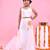 White printed organza lehenga set