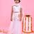 White printed organza lehenga set