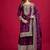 Chinnon silk embroidery sequence work top-plazo and dupatta set