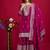 Chinnon silk embroidery sequence work top-plazo and dupatta set