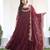 Designer georgette gown with  sequence embroidered work