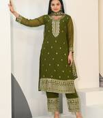 Designer fox georgette suit with  embroidered work