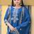 Designer chinon suit with sequence embroidered work