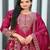 Designer chinon suit with coding sequence embroidered work