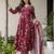 Women Gorgeous Rayon Fabric Printed Work Flared Kurta, Pant and Dupatta Set