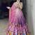 Purple Floral Printed Chinon Lehenga With Un-Stitched Blouse