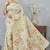 off white sequin zari resham embroidered banarasi silk saree