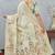off white sequin zari resham embroidered banarasi silk saree