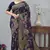 navy blue sequin zari resham embroidered banarasi silk saree