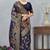 navy blue sequin zari resham embroidered banarasi silk saree